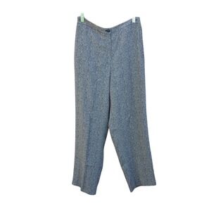 Talbots High Rise Straight Leg Lined Black & Tan Herringbone Pants Size 8‎